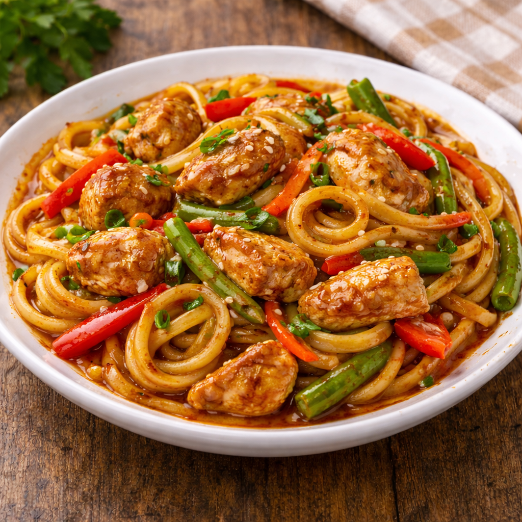 Лапша удон с курицей