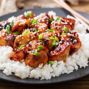Курица с соусом терияки с рисом