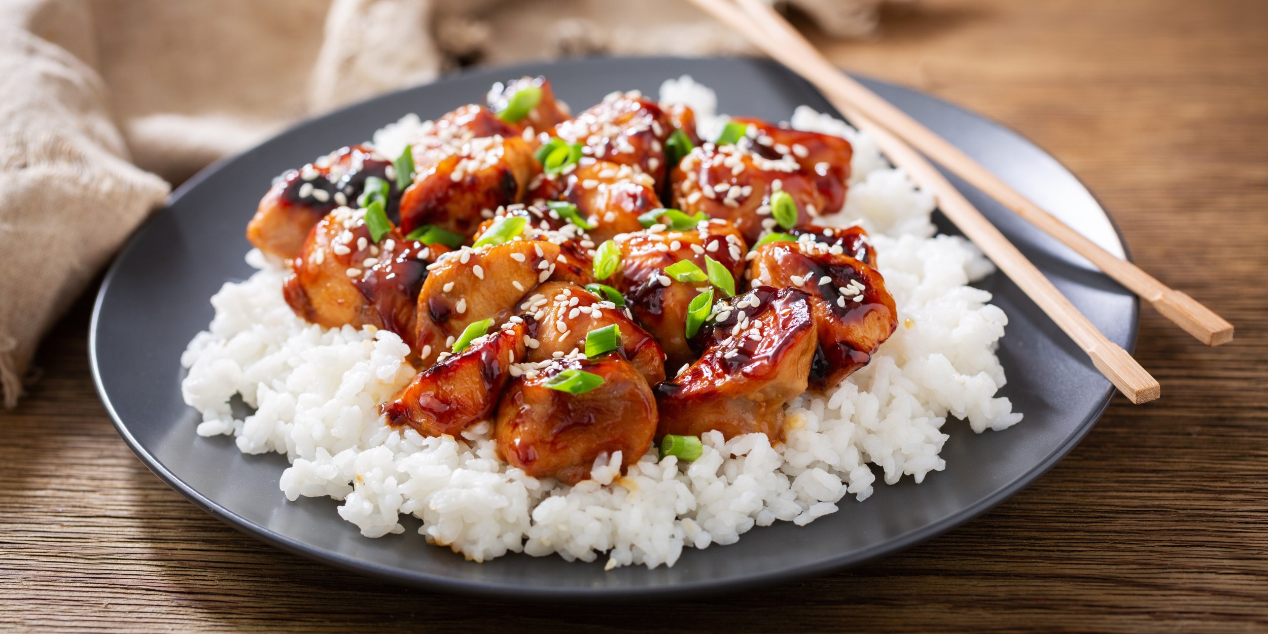 Курица с соусом терияки с рисом