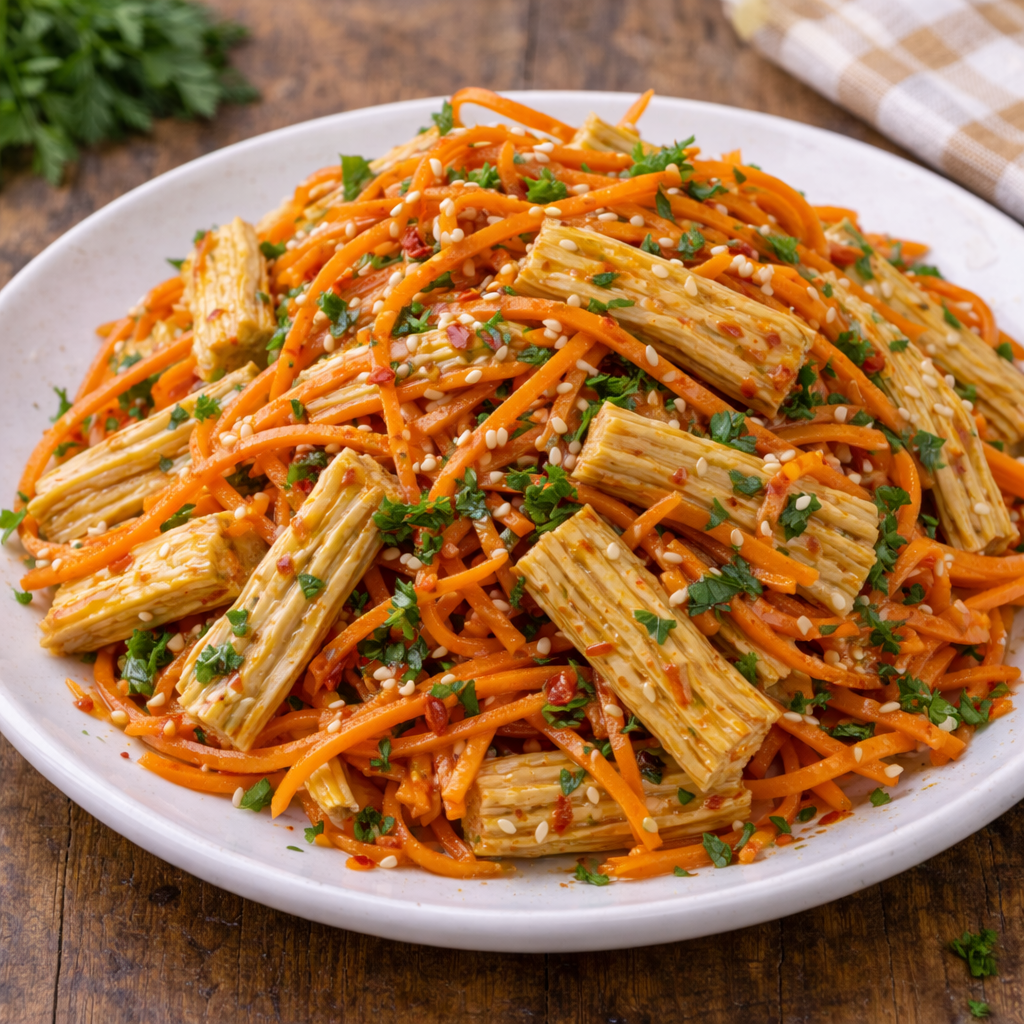 Морковь по-корейски со спаржей